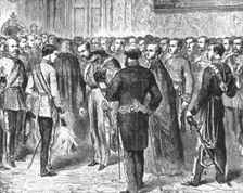 The Prince of Wales Holding his First Levee, February 18, 1863 (1901). Creator: Unknown