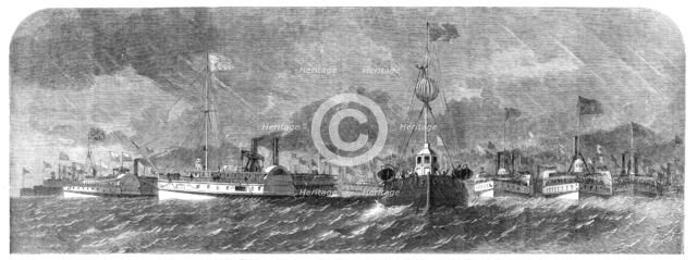 The Prince of Wales in Canada - His Royal Highness escorted to Montreal by a fleet..., 1860. Creator: Smyth.