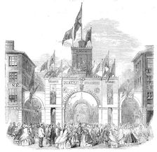 The Prince of Wales in Canada - the Orangemen's Arch at Toronto, 1860. Creator: Unknown