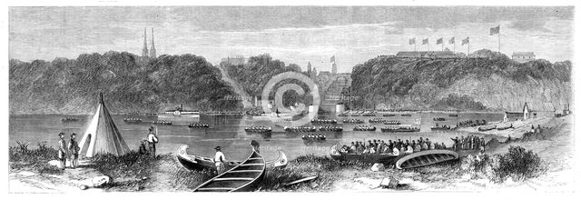 The Prince of Wales in Canada - the Lumberers' Regatta, Ottawa..., 1860. Creator: Unknown.
