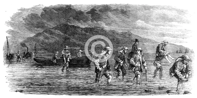 The Prince of Wales in Egypt: the Royal Party landing on the Arabian coast, on their..., 1862. Creator: Unknown.