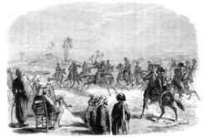 The Prince of Wales in Egypt: Jereed exercise performed by arnouts and arab chiefs..., 1862. Creator: E. Skill