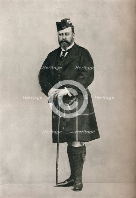 The Prince of Wales in Highland costume, c1886 (1910). Creator: W&D Downey.