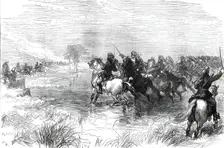 The Prince of Wales in India: military manoeuvres before Delhi - charge of Probyn's Horse...1876. Creator: Unknown
