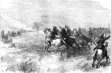 The Prince of Wales in India: military manoeuvres before Delhi - charge of Probyn's Horse...1876. Creator: Unknown