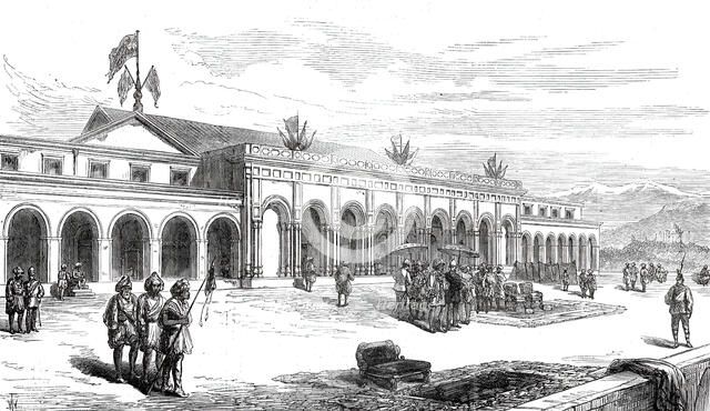 The Prince of Wales in India: palace built in two months by the Maharajah of Cashmere...1876. Creator: Unknown.