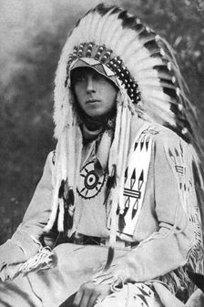 The Prince of Wales in Native American dress, Canada, c1930s