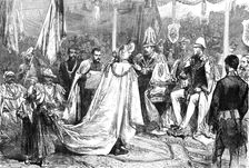 The Prince of Wales Investing a Native Prince with the Grand Cross of the Star of India..., 1876. Creator: C.R.