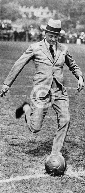 The Prince of Wales kicking off the Spurs versus Fulham football match, 1921. Artist: Unknown