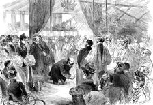 The Prince of Wales laying the Memorial-Stone of the St. Martin’s Parochial Buildings, 1890. Creator: P Naumann