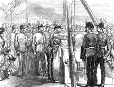 The Prince of Wales laying the Foundation-Stone of the Alexandra Battery, Gibraltar...1876. Creator: C.R.