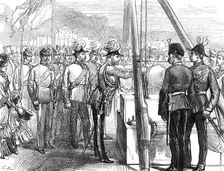 The Prince of Wales laying the Foundation-Stone of the Alexandra Battery, Gibraltar...1876. Creator: C.R.