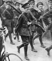 The Prince of Wales marching with the Oxford University Officers Training Corps, c1910