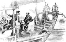 The Prince of Wales on board the State Barge of the Maharajah at Benares...1876. Creator: Unknown