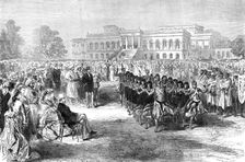 The Prince of Wales seeing a Dance of Wild Hillmen at Calcutta, 1876. Creator: Unknown
