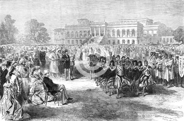 The Prince of Wales seeing a Dance of Wild Hillmen at Calcutta, 1876. Creator: Unknown.