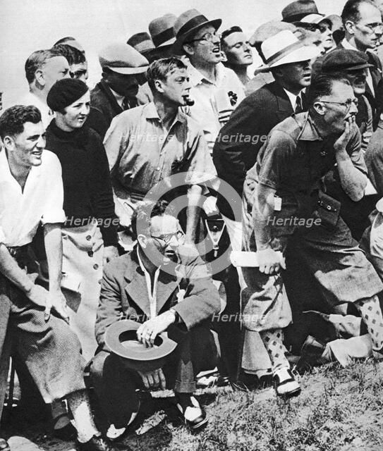 The Prince of Wales smokes a pipe at the Open Golf Championship, St Andrews, c1930s. Artist: Unknown