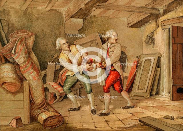The Prince of Peace guided by a faithful servant, Mutiny of Aranjuez, (17-19 March 1808), 1881. Creator: Unknown.