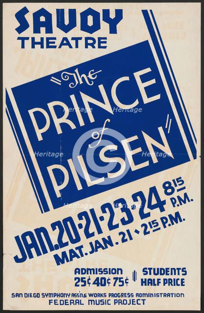 The Prince of Pilsen, San Diego, [193-]. Creator: Unknown.