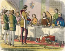 The Prince serves King John at table 1356 (1864). Artist: James William Edmund Doyle