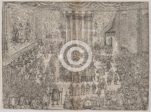 The Princely Meal (Die Fürstliche Mahlzeit), from a series depicting the wedding of Wolfga..., 1614. Creator: Unknown.