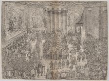 The Princely Meal (Die Fürstliche Mahlzeit), from a series depicting the wedding of Wolfga..., 1614. Creator: Unknown