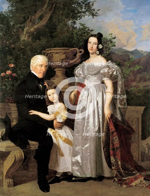 The princely Esterházy’s council Mathias Kerzmann with his second wife Maria Helena..., 1835. Creator: Ferdinand Georg Waldmuller.
