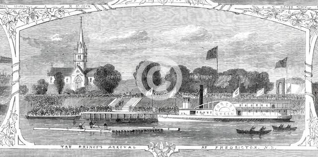 The Prince's arrival at Fredericton, New Brunswick, 1860. Creator: Smyth.
