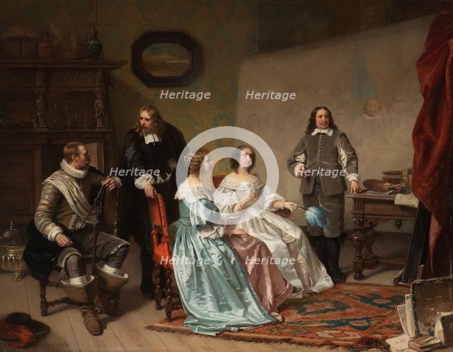 The Princess of Orange Visiting the Work-shop of Bartholomeus van der Helst, c.1850-c.1870. Creator: Hendrick Jacobus Scholten.