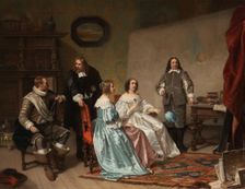 The Princess of Orange Visiting the Work-shop of Bartholomeus van der Helst, c.1850-c.1870. Creator: Hendrick Jacobus Scholten