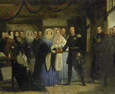 The Princess of Orange Receiving Alexander II (1818-1881), Grand Duke and Heir to the Throne of Russ Creator: Christiaan Julius Lodewijk Portman