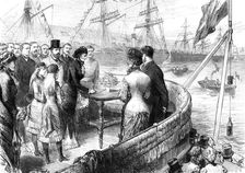 The Princess of Wales naming the new Alexandra Dock, Liverpool, 1881. Creator: Unknown