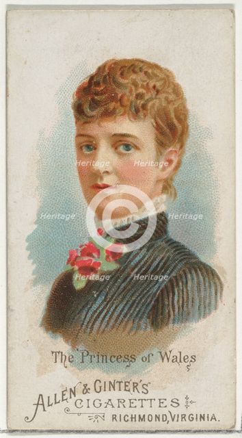 The Princess of Wales, from World's Beauties, Series 1 (N26) for Allen & Ginter Cigarettes..., 1888. Creator: Allen & Ginter.