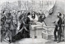 The Princess of Wales launching the new ironclad ship Alexandra 1875