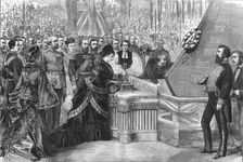 The Princess of Wales launching the new ironclad ship Alexandra 1875