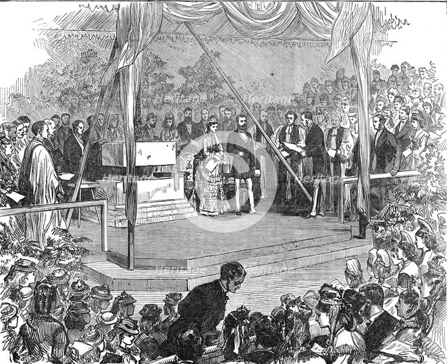 The Princess of Wales laying the foundation-stone of the Hospital for Sick Children, 1872. Creator: Unknown.