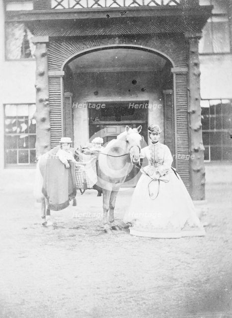 The Princess of Wales with Prince Albert Victor & Prince George (later King George V), 1866. Artist: Unknown