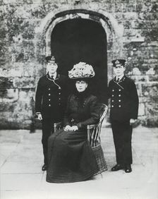 The Princess of Wales with Prince Edward and Prince Albert, Barton Manor, Isle of Wight, 1909. Creator: Kirk & Sons of Cowes