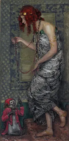 The Princess and the Monkey, 1913. Artist: Rozentals, Janis (1866-1916)