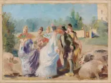 The Princess and the Swineherd, 1890. Creator: Magnus Enckell