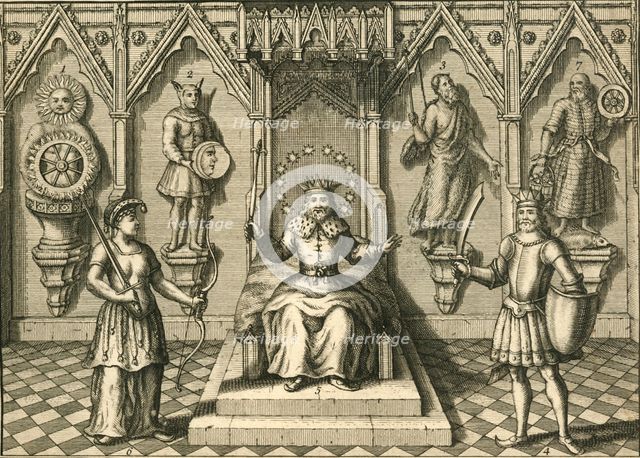 'The Principal Idols of the Saxons, worship'd in Britain', late 16th-early 17th century? Creator: Unknown.