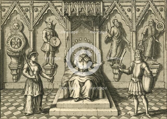 'The Principal Idols of the Saxons, worship'd in Britain', late 16th-early 17th century? Creator: Unknown.