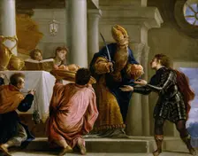 The priest Ahimelech gives the bread and the sword to David, c1667-c1668. Creator: Juan Antonio de Frias y Escalante