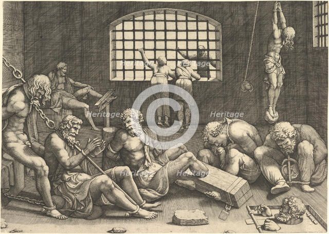 The Prison, after Giulio Romano, c1536-1543. Creator: Scultori (called Mantovano); Giovanni Battista (1503-1575).