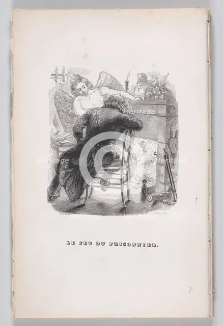 The Prisonner's Fire from The Complete Works of Béranger, 1836. Creator: J Constantine Beneworth.