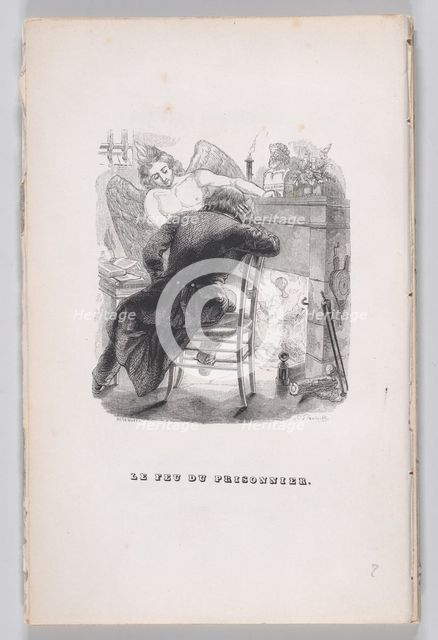 The Prisonner's Fire from The Complete Works of Béranger, 1836. Creator: J Constantine Beneworth.