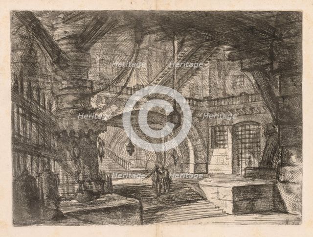 The Prisons: A Wide Hall with Lanterns, 1745-1750. Creator: Giovanni Battista Piranesi (Italian, 1720-1778).