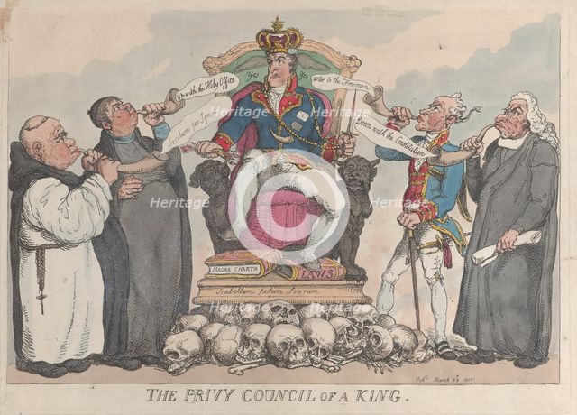 The Privy Council of a King, March 28, 1815., March 28, 1815. Creator: Thomas Rowlandson.