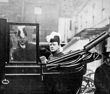 The Privy Council, Winston Churchill Leaving the Palace. A Nation's Apprehension 1910.Artist: Illustrations Bureau