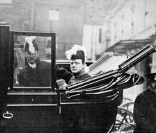 The Privy Council, Winston Churchill Leaving the Palace. A Nation's Apprehension 1910.Artist: Illustrations Bureau